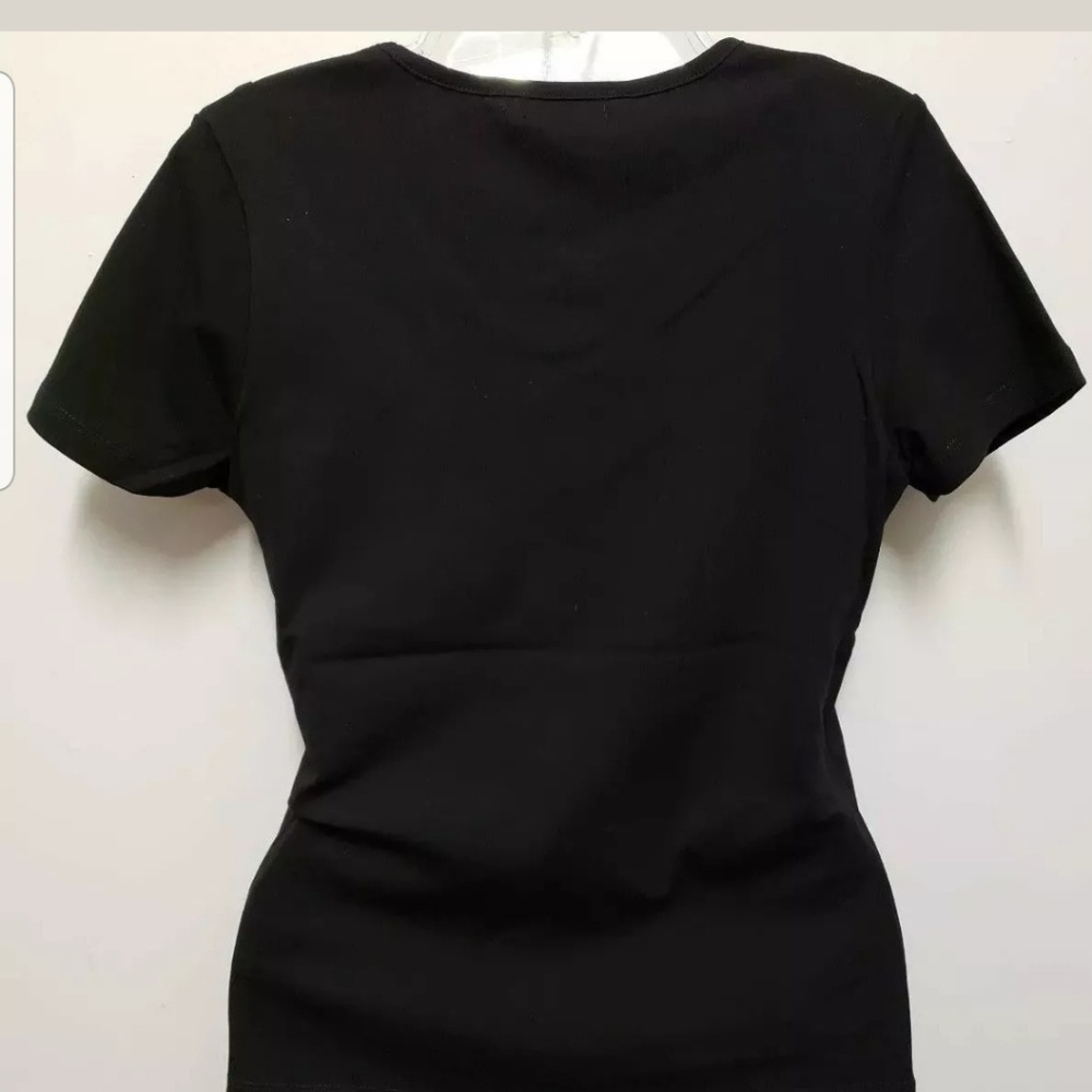Bebe black bedazzled top Large nwot - Picture 3 of 4